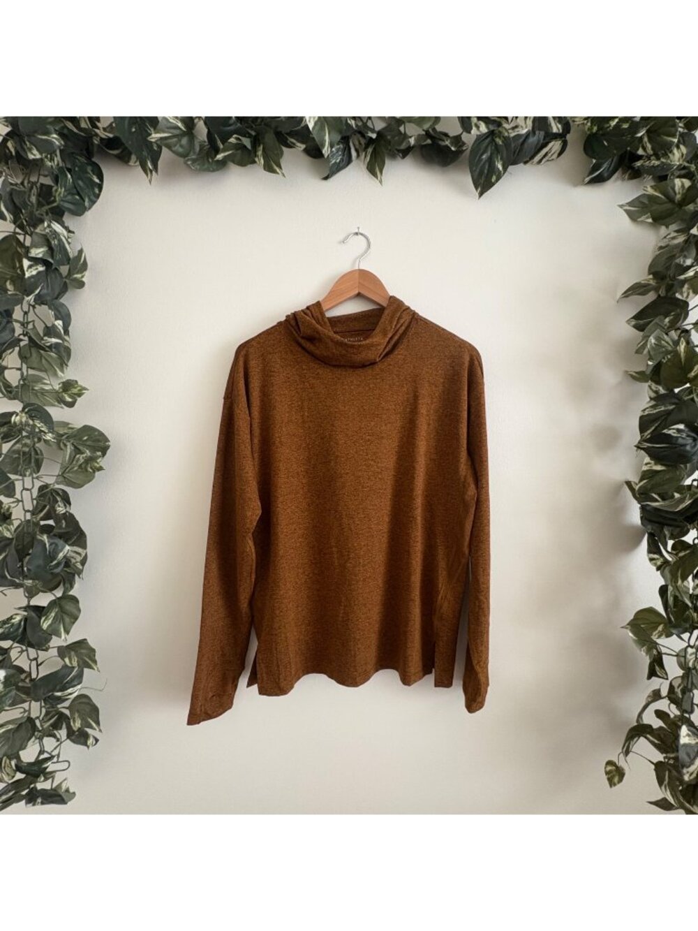 Athleta Athletic Uptempo II Hoodie Sweatshirt Heathered Brown Size M